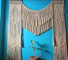 Handmade Macrame Wedding Arch Decor Boho Backdrop Wall Tapestry Boho Curtain