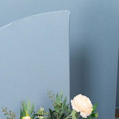 4 Matte DUSTY BLUE Fitted Spandex Half Moon Wedding Arch Backdrop STAND COVERS