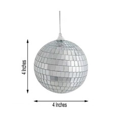 4 pcs 4″ Silver Glass Hanging Disco Mirror Balls Party Wedding Decorations SALE