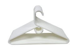 12PC White Color Heavy Duty Tubular Hangers White Jumbo Plastic Adult Cloth C…