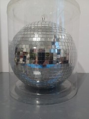 10″ Large Silver Glass Hanging Disco Ball, Ornament De Noel, Christian Siriano