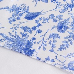 5 WHITE BLUE Floral Print Satin CHAIR SASHES Party Events Reception Decorations
