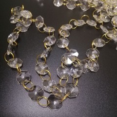 50M 14mm Octagonal Acrylic Crystal Beads Chain Strand Garland Wedding Hanging