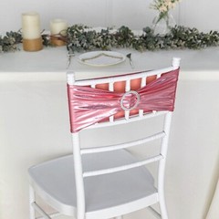 25 Metallic Spandex Chair Sashes with Silver Buckles Party Wedding Decorations