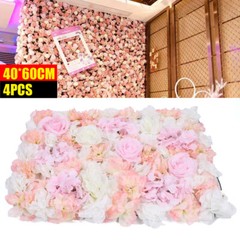 Artificial Rose Silk Flower Wall Panel Wedding Party Backdrop Decor 60cmX40cm
