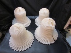 4 Honeycomb 9″ dia Folding White Tissue Paper Westminster Hanging Wedding Bells