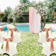 VEVOR IVORY 30PCS Stretch Spandex Folding Chair Covers-Wedding Dining pd 41z