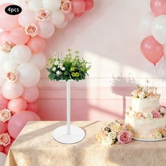 4*Wedding Flower Stand,White Wedding Table Centerpieces,40cm Metal Flower Holder