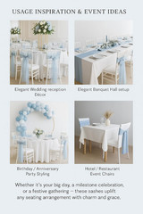 Elegant Organza Chair Sashes Sheer Fabric Sashes for Weddings, Parties, and Spec