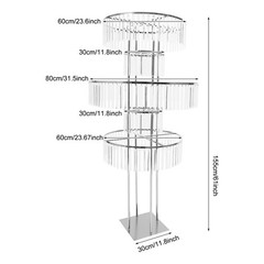 Elegant Wedding Crystal Flower/Cake Pedestal Stands, 61″ (2-Pack) – Party Decor