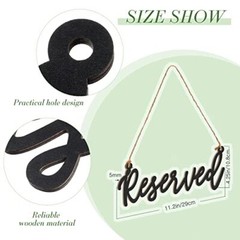 6 Pieces Reserved Sign for Wedding Hanging Wooden Reserved Sign Unfinished