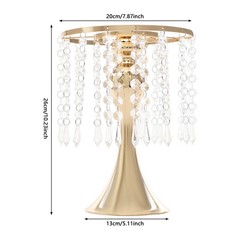 10 Pack Gold Tabletop Flower Stands 26 cm Crystal-Style Acrylic Iron