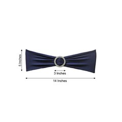 10 Navy Blue Spandex CHAIR SASHES with Silver Round Buckles Wedding Decorations
