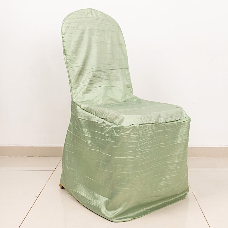 SAGE GREEN Crinkle Crushed Taffeta Banquet CHAIR COVER Party Wedding Events