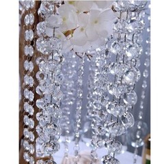 100FT/30M Garland Octagon Strand Acrylic Crystal Bead Curtain Wedding DIY Party