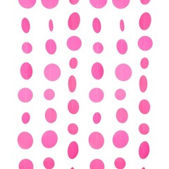 Hot Pink Paper Garland Circle Dot Party Banner Wall Streamers Backdrop Ceilin…