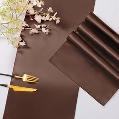 Pack Satin Table Runner x 108 Inch, Smooth Table Runners for Wedding 12 Brown