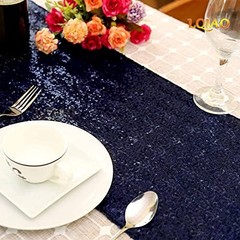 Sequin Table Runner 12″ x 72″ Sparkly Navy Metallic 12″ x 72″ – 1pcs Navy Blue