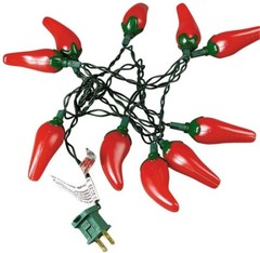 Chili Hot Pepper Fiesta Lights, Mexican light string Set, Cinco de Mayo, PLUG IN