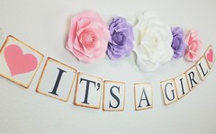 Decor In The Box 6 piece Baby Shower Handmade Paper Flower Set, Fully Assembled