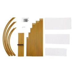 3-Piece Wedding Arch Stand Set Steel With Cotton Covers White Gold