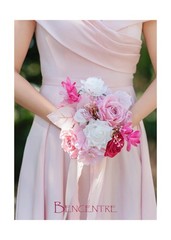 7 Inch Hot Pink Bridesmaid Bouquet for Wedding, Set of 4, Small Wedding Bouqu…