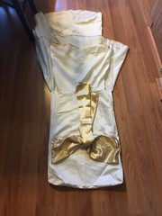 CHAIR COVER Wedding Banquet Party Reception Decorations White With Gold Sash Bow