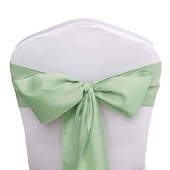 10 Sage Green Polyester CHAIR SASHES Ties Bows Wedding Party Ceremony