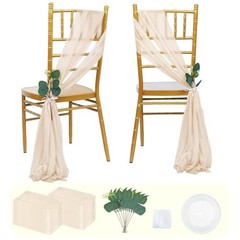 Chair Sashes 24 Pack 8FT Long Wedding Chair 1 Count (Pack of 24) Champagne