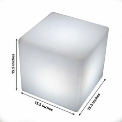 16″ Assorted Cordless Light Up CUBE STOOL LED Furniture Party Events Decorations