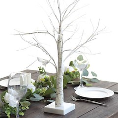 White 2 feet Battery Operated LED Lighted Artificial Birch TREE Party Events