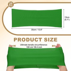 25 Pcs Spandex Chair Sashes Bows with Slider Buckle, Green