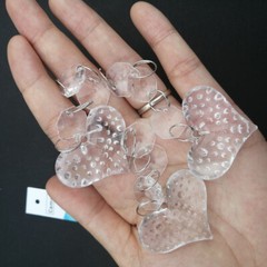 60Pc Heart Shaped Acrylic Crystal Octagonal Bead String Garland Chain Chandelier