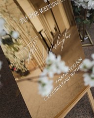 Gold Mirror Acrylic Wedding Welcome Sign – Wedding Reception Sign -Wedding Decor