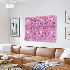 6 Pcs Artificial Floral Panels, Flower Wall Panels For Weddings, Birthdays