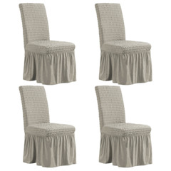 1/2/4/6pcs Stretch Elastic Dining Room Chair Covers Spandex Slipcover with Skirt