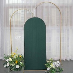 5 ft HUNTER GREEN Matte Fitted Spandex Round Top Arch Backdrop STAND COVER Party