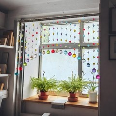 Crystal Beaded Curtain, Multicolor Hanging Door Decoration with Acrylic Balls, R