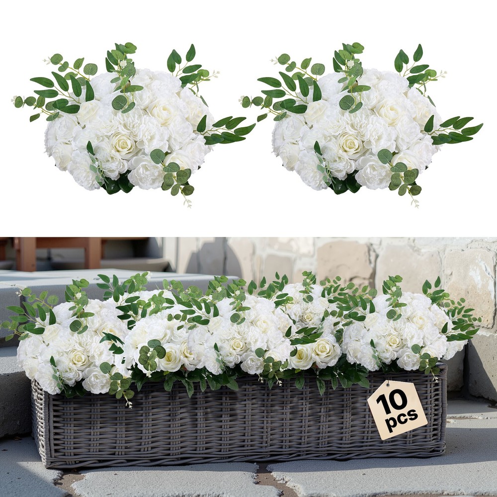 VEVOR Flower Balls Wedding Centerpieces 17.7-Inch Fake Flower Arrangement 10 PCS
