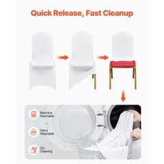 50PCS Stretch Spandex White Folding Chair Covers Long Lifespan General Formal
