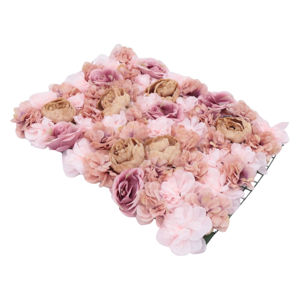 6 Pcs Artificial Flower Wall Panels Backdrop Bouquet Wedding Party Home Decor