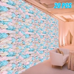 12PCS Artificial Flower Wall Panel White Hydrangea Rose Wedding Backdrop Decor