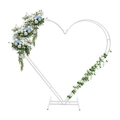 Metal Heart Shaped Wedding Arch Backdrop Stand White for Wedding Ceremony