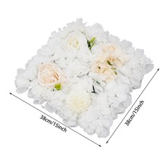 12PCS Artificial Flower Wall Panels White Artificial Flower Wall Backdrop Panels