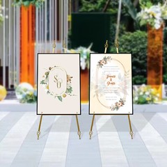 2 Pcs Gold Easel Stand Nano Baking Paint Poster Easel Easel Tripod Steel