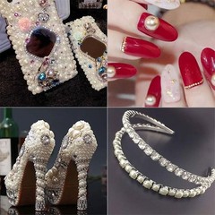 2000PCS AB Color Imitation Half Round Pearls Bead Loose Beads Gems, Mixed Siz…