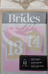 BRIDES Rustic Chic Table Numbers 1-12, 13-24 – White/Brown Fold & Stand Wedding