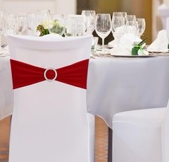 Chair Sashes Bows, 30 Piece Elastic Chair Cover Bands Milk Silk,14.2×5.9in Clip