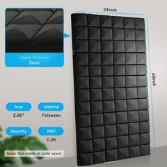 4 PCS Acoustic Panels,48”X24”X2” Sound Proof Foam Panels for Walls,High De…