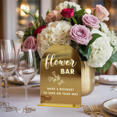 Gold Wedding Table Signs Decor Bridal Shower Engagement Party Decorations Flower